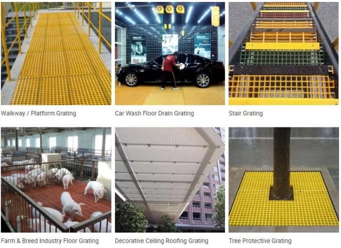 H13x50x50 fibreglass mesh grating applicantion