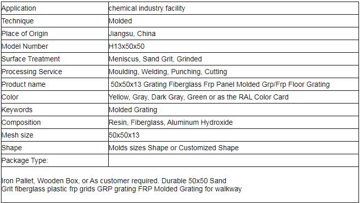 H13x50x50 fibreglass mesh grating introduction
