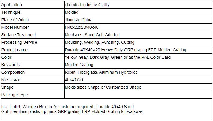H40x20x20 frp walkway grating introduction