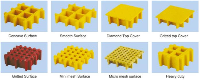 H40x40x40 frp platform grating size