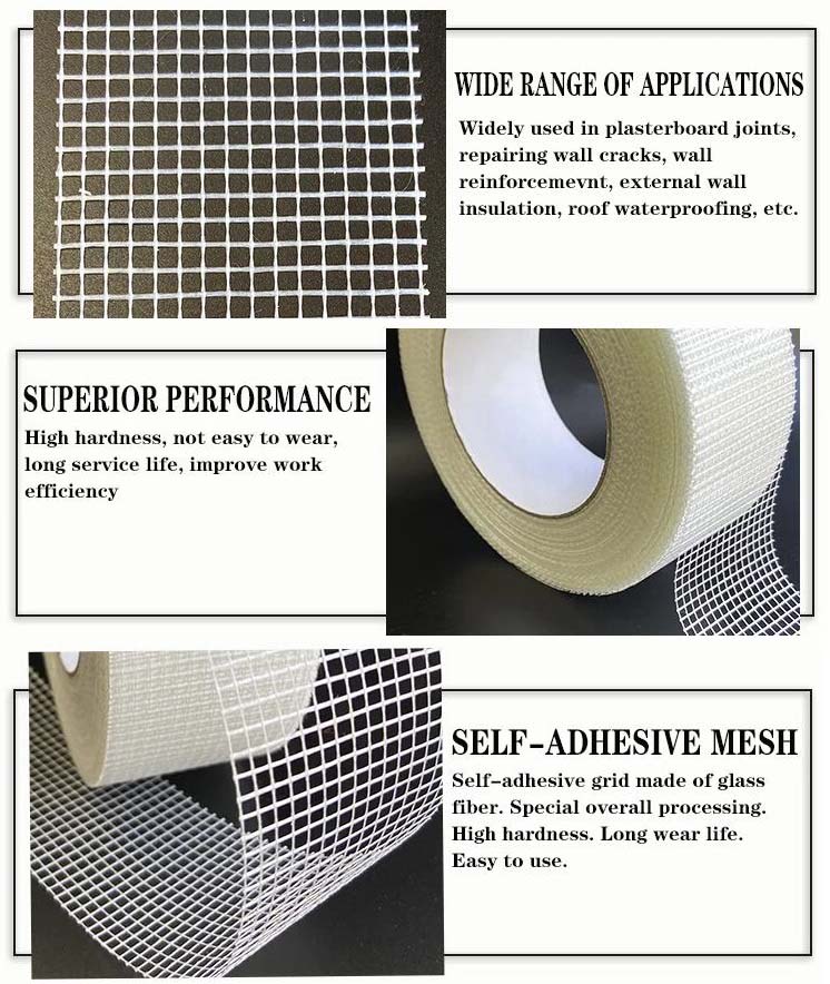 Drywall Fiberglass Self Adhesive Mesh Joint Tape application