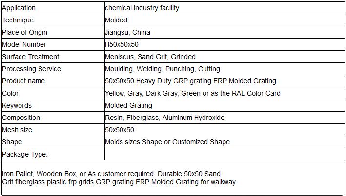 H50x50x50 pultruded fiberglass grating introduction