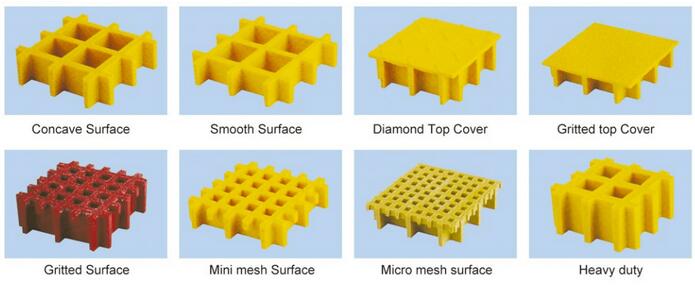 H50x50x50 pultruded fiberglass grating size