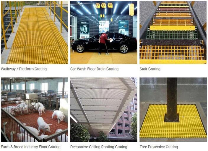 H30x20x20 pultruded frp grating application