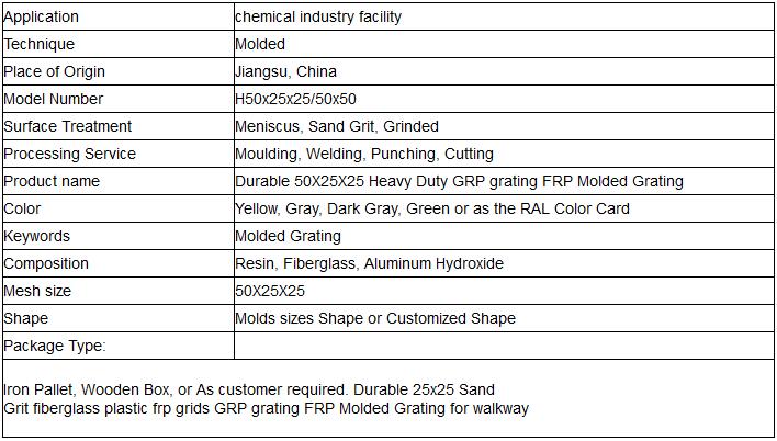 H50x25x25 fibergrate frp grating introduction